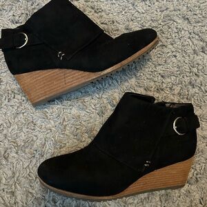 Black Wedge Ankle Boots